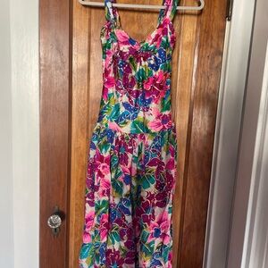 Vintage Drop Waist Floral Sleeveless Dress